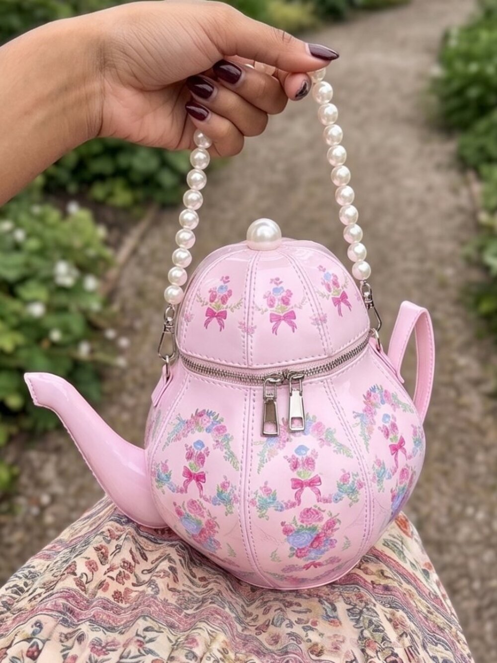 Whimsical Floral Teapot Novelty Handbag 🌸